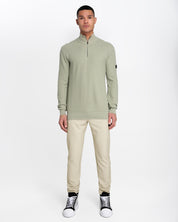 Malelions Men Knit Quarter Zip | Dry Sage