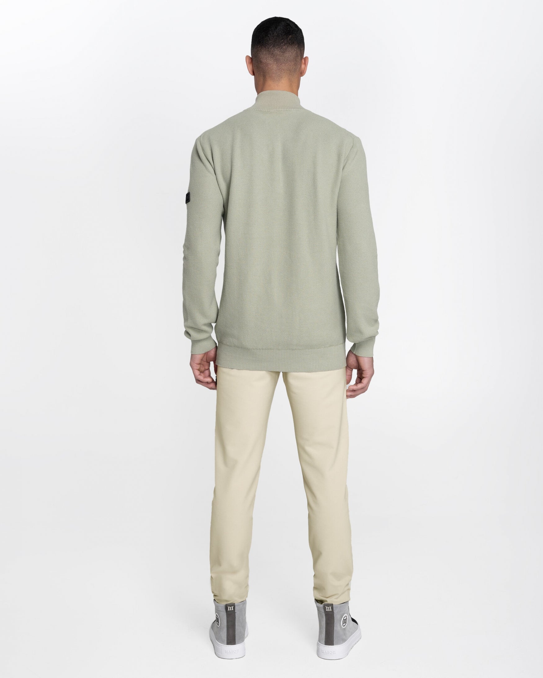 Malelions Men Knit Quarter Zip | Dry Sage