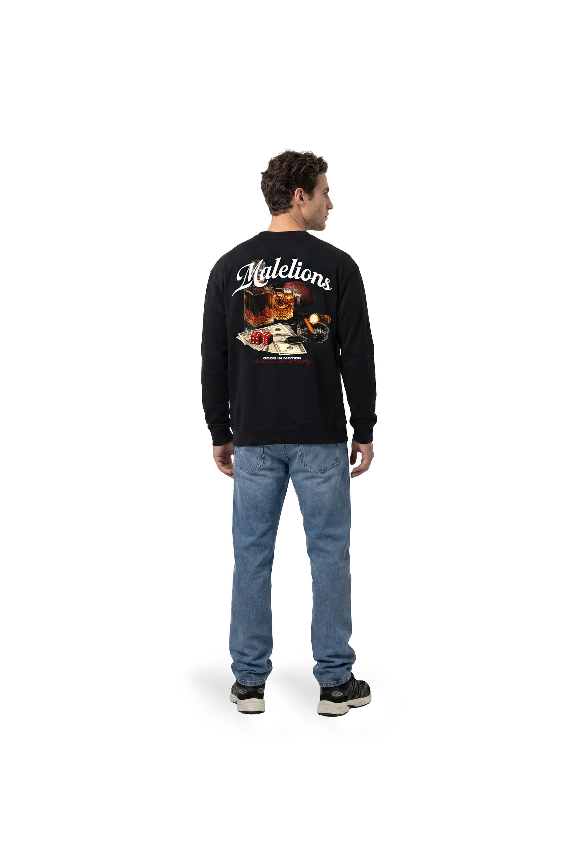 Malelions Men Sports Betting Longsleeve T-Shirt | Black