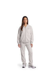 Malelions Women Contrast Zip Hoodie | Grey Melange