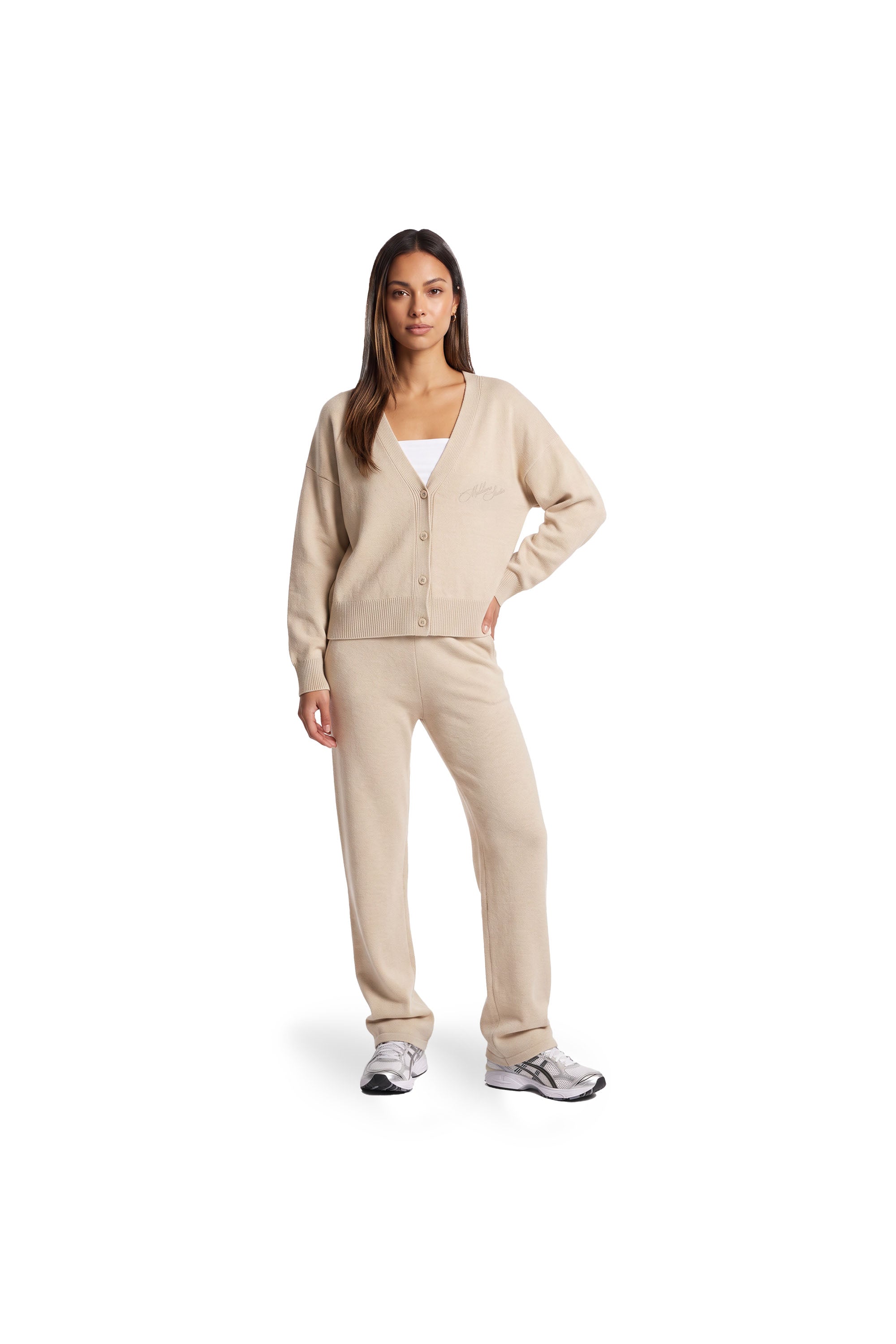 Malelions Women Oversized Knitted Cardigan | Beige