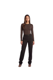 Malelions Women Emblem Crewneck Bodysuit | Dark Brown