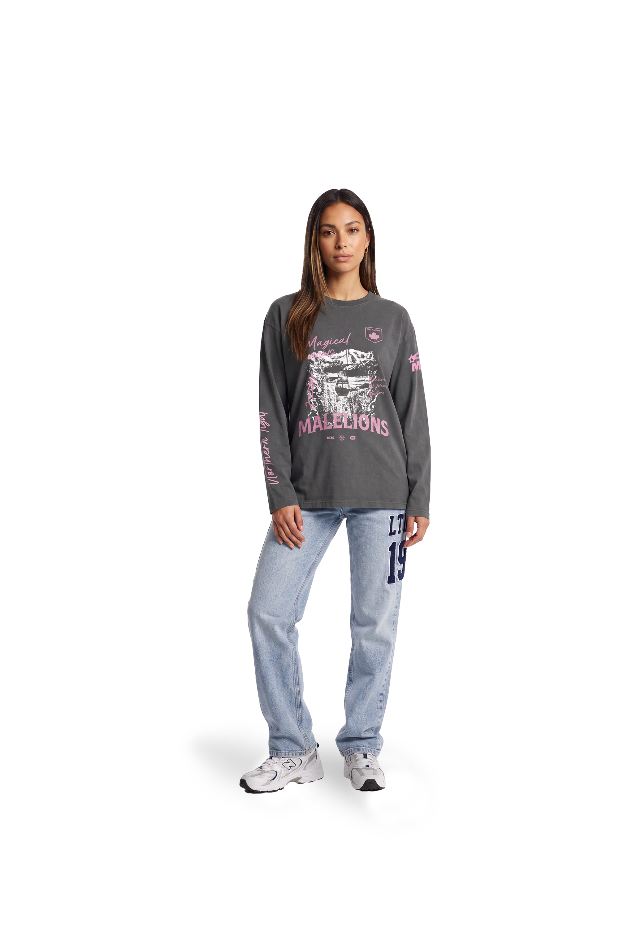 Malelions Women Slopes Longsleeve T-Shirt | Acid Wash