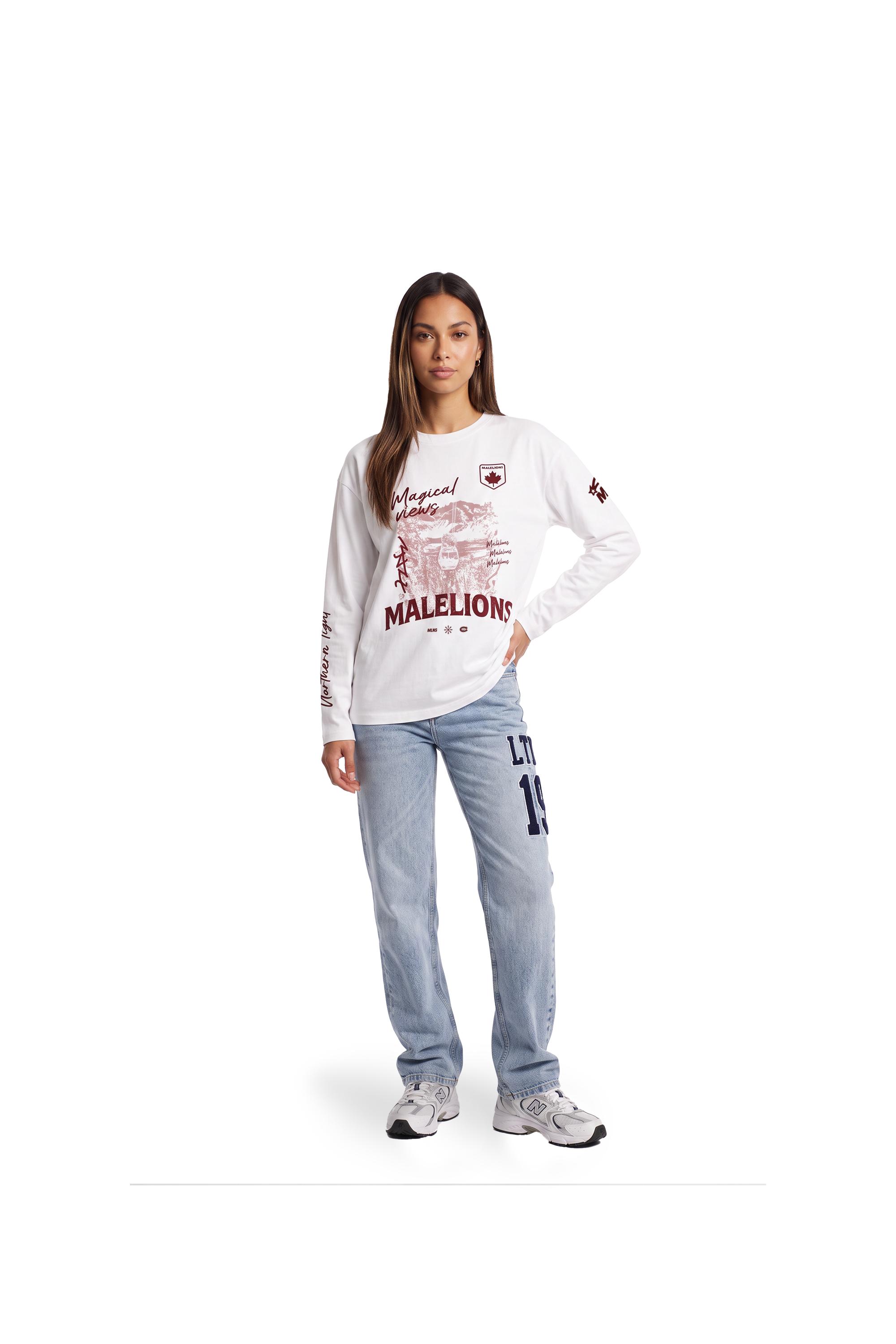 Malelions Women Slopes Longsleeve T-Shirt | White