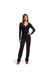 Malelions Women Emblem V-Neck Top | Black