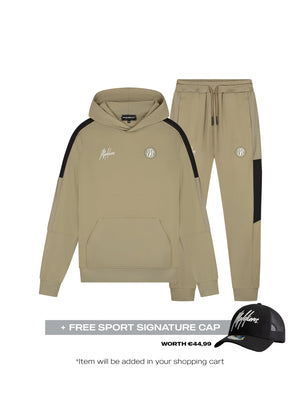 Malelions Sport Transfer Hooded Tracksuit | Moss Grey/Black