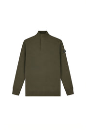 Malelions Men Knitted Quarter Zip | Vintage Green