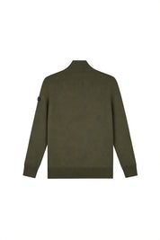 Malelions Men Knitted Quarter Zip | Vintage Green
