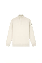 Malelions Men Knitted Quarter Zip | Light Taupe