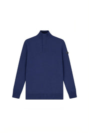 Malelions Men Knitted Quarter Zip | Navy