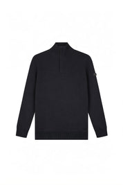 Malelions Men Knitted Quarter Zip | Black