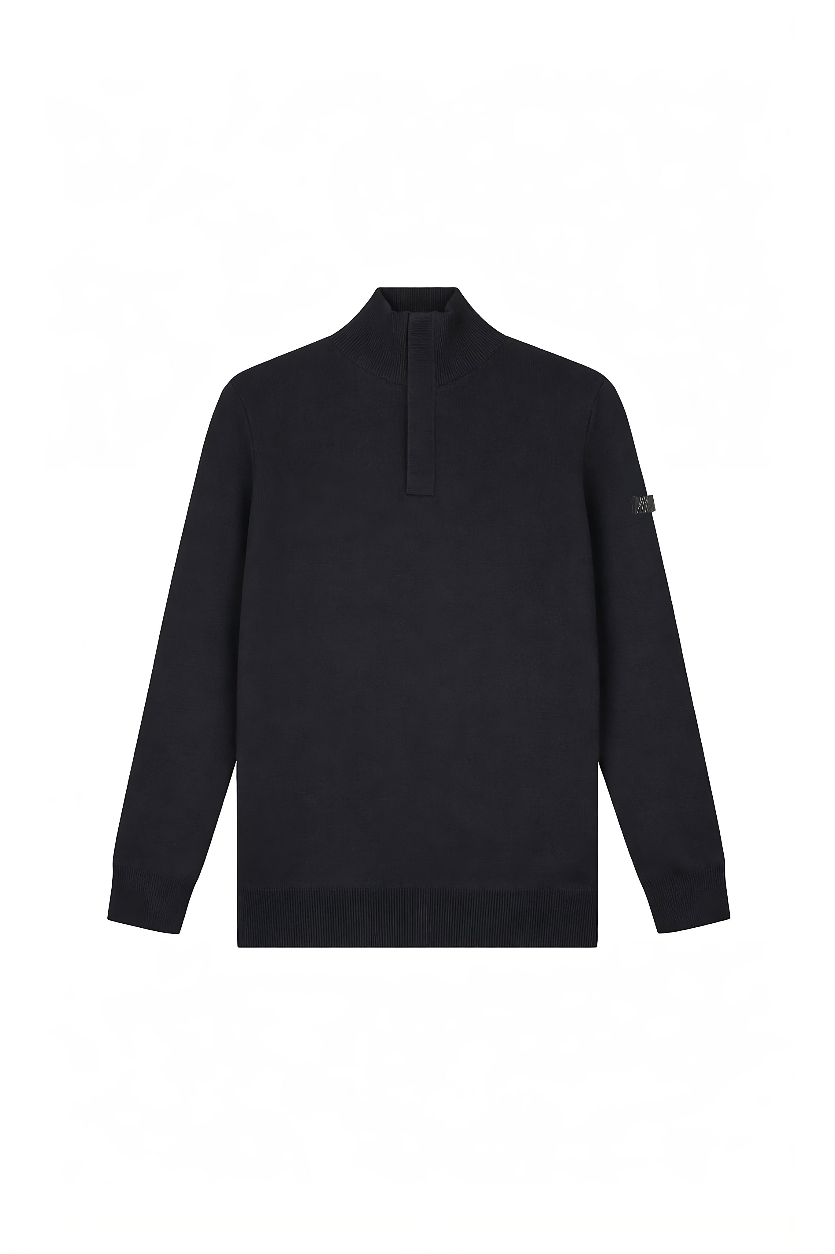 Malelions Men Knitted Quarter Zip | Black