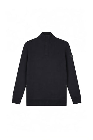 Malelions Men Knitted Quarter Zip | Black