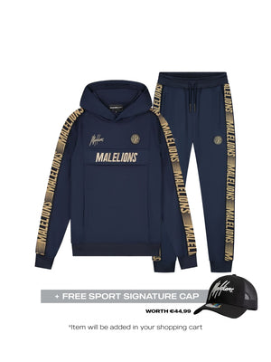 Malelions Sport Warming Up Tracksuit | Navy/Gold