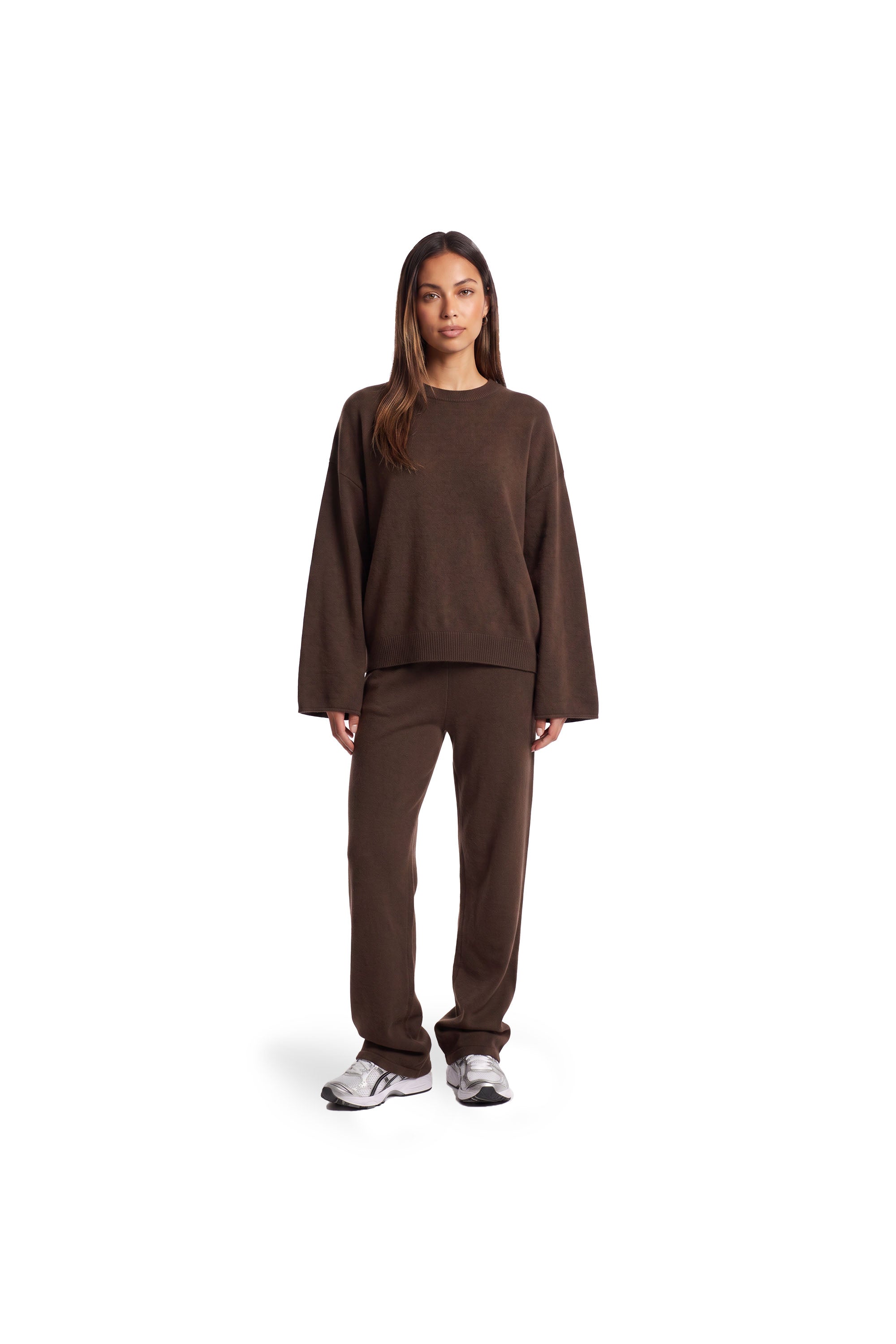 Malelions Women Oversized Knitted Sweater | Dark Brown